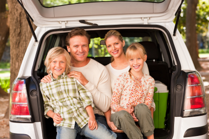 Family in Back of Car