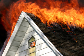 image of house on fire