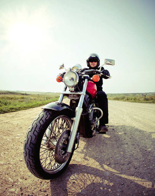 Motorcycle Rider With Helmet